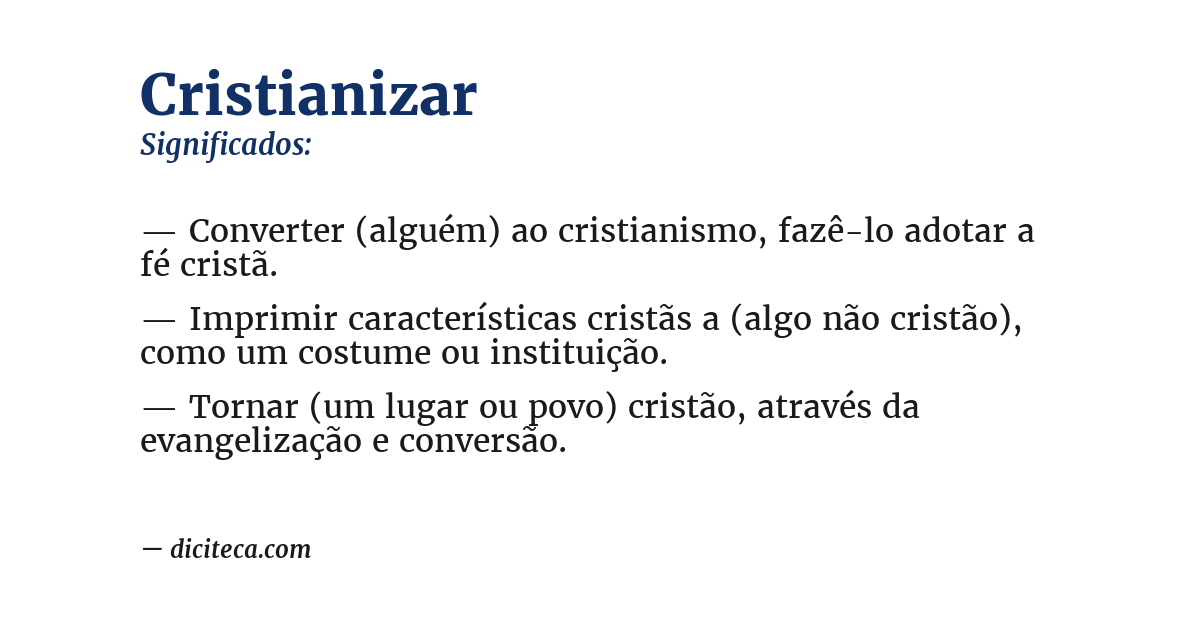Significado de cristianizar