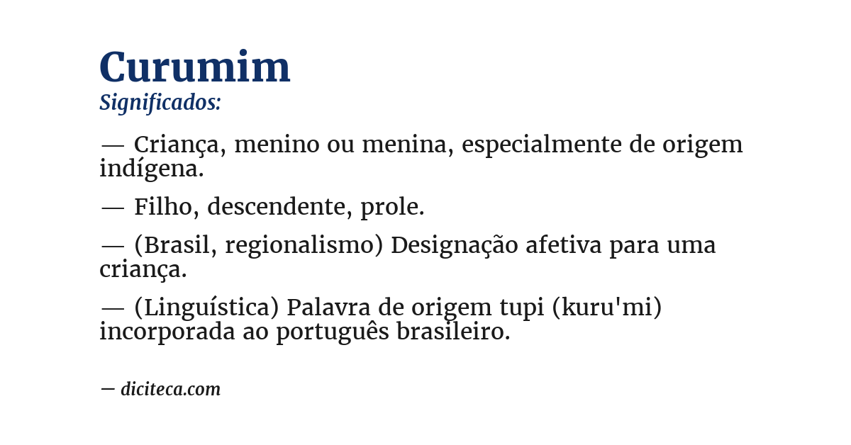 Significado de curumim