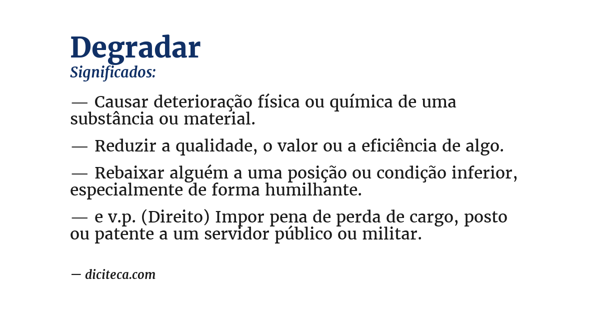 Significado de degradar