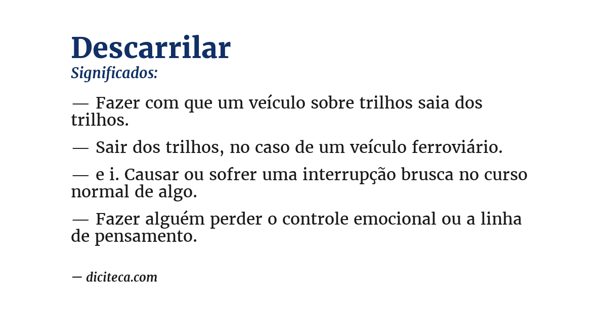 Significado de descarrilar