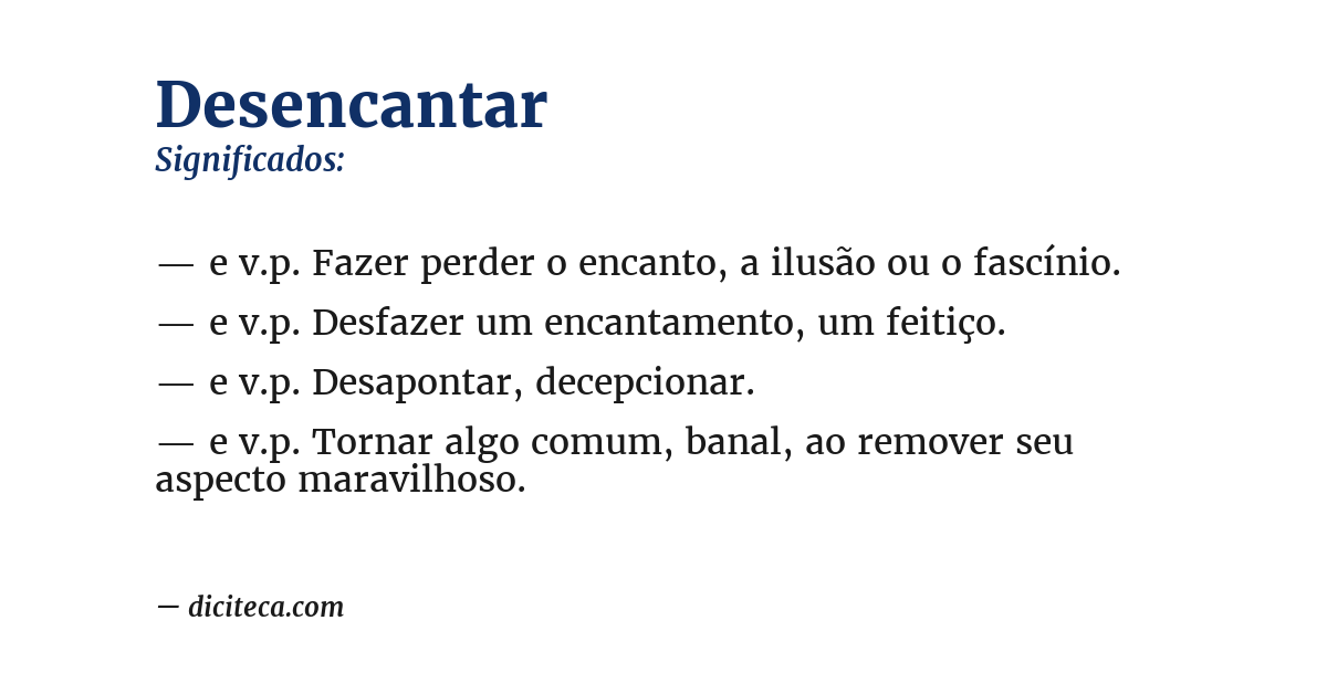Significado de desencantar