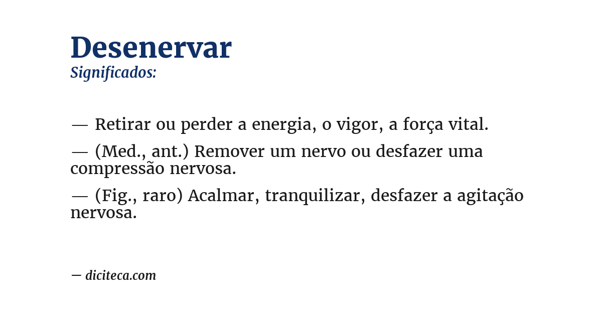 Significado de desenervar
