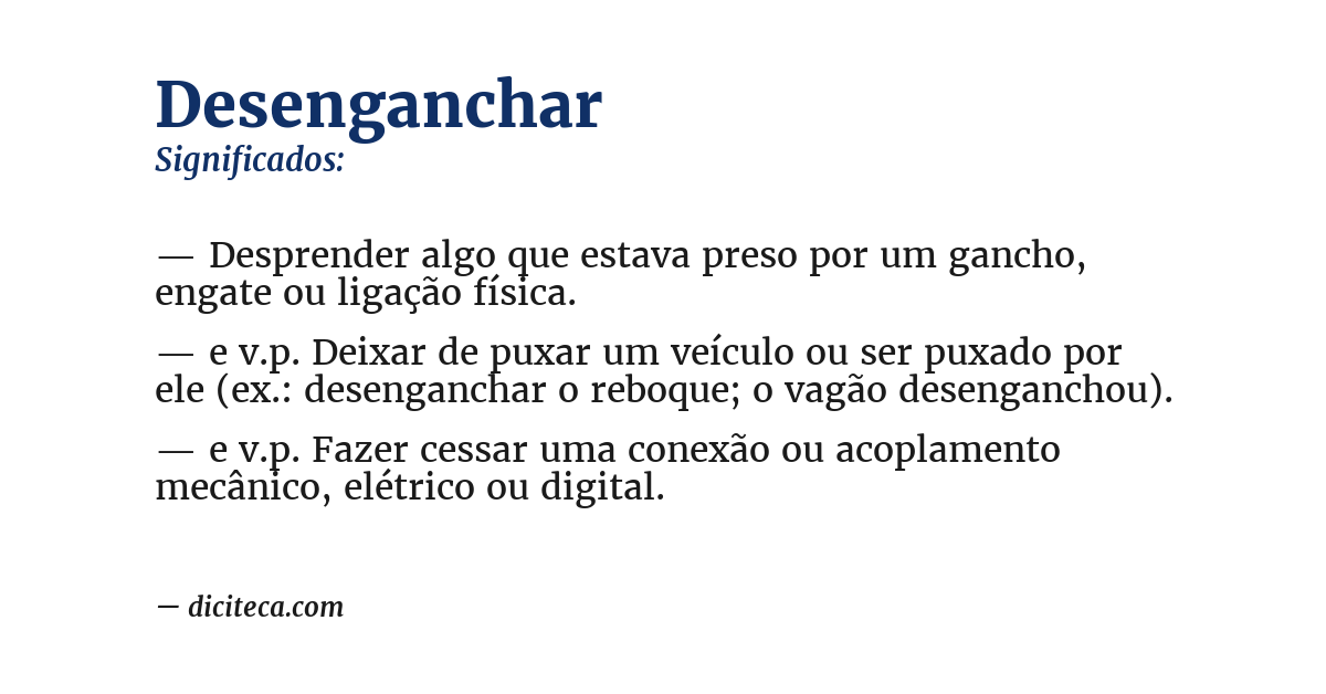 Significado de desenganchar