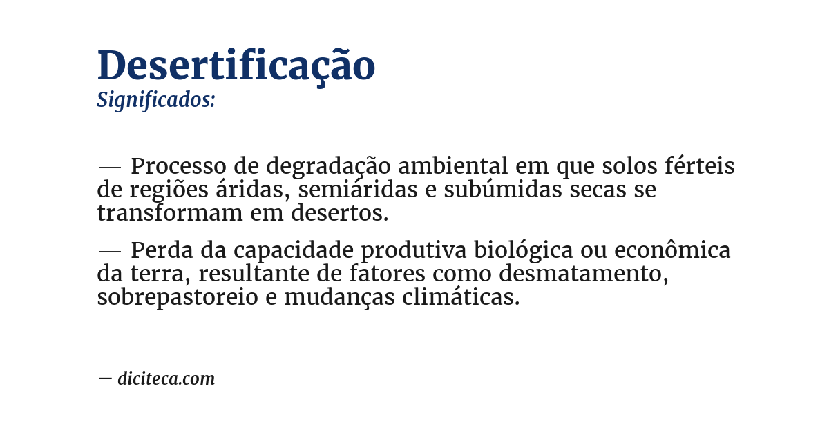 Significado de desertificação