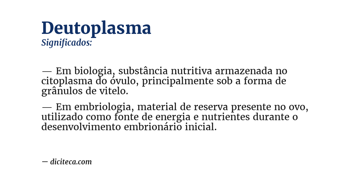 Significado de deutoplasma