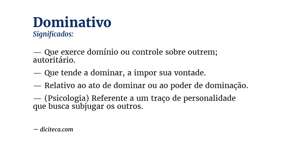 Significado de dominativo