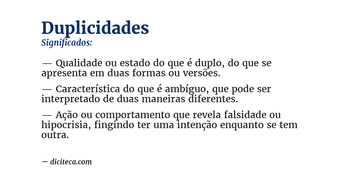 Significado de duplicidades