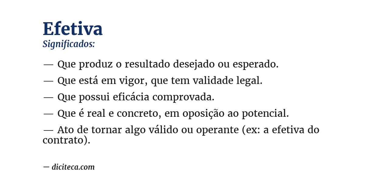Significado de efetiva