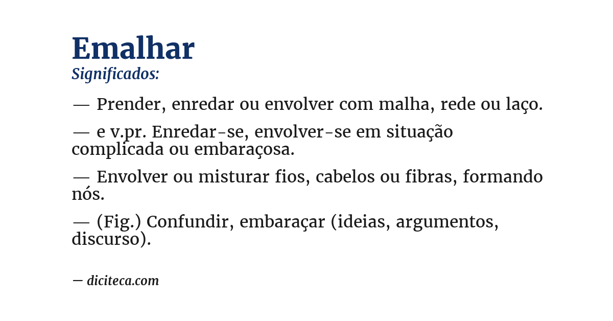 Significado de emalhar