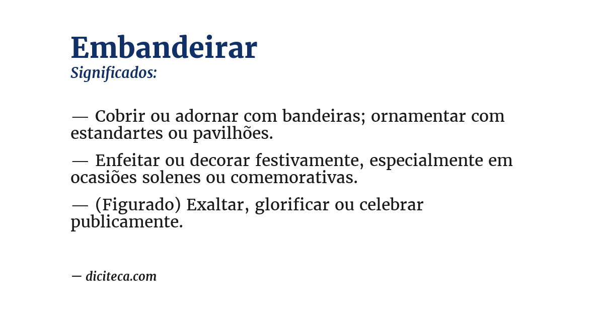 Significado de embandeirar