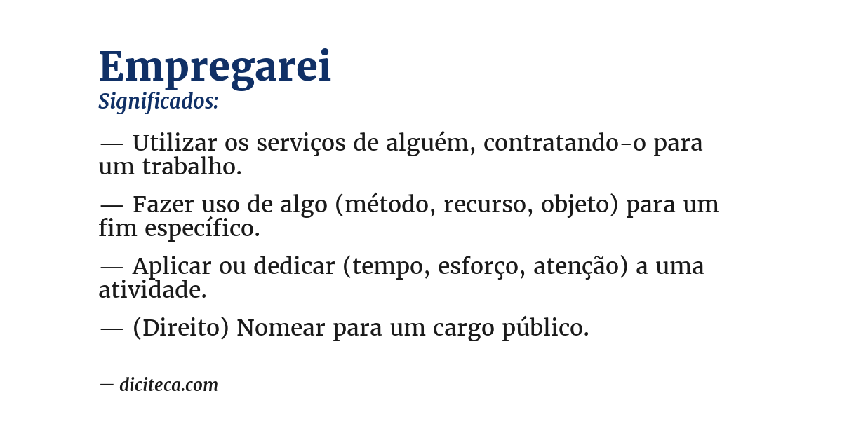 Significado de empregarei