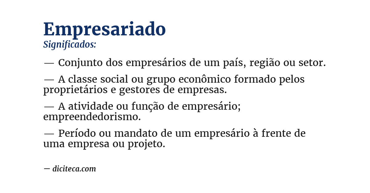 Significado de empresariado