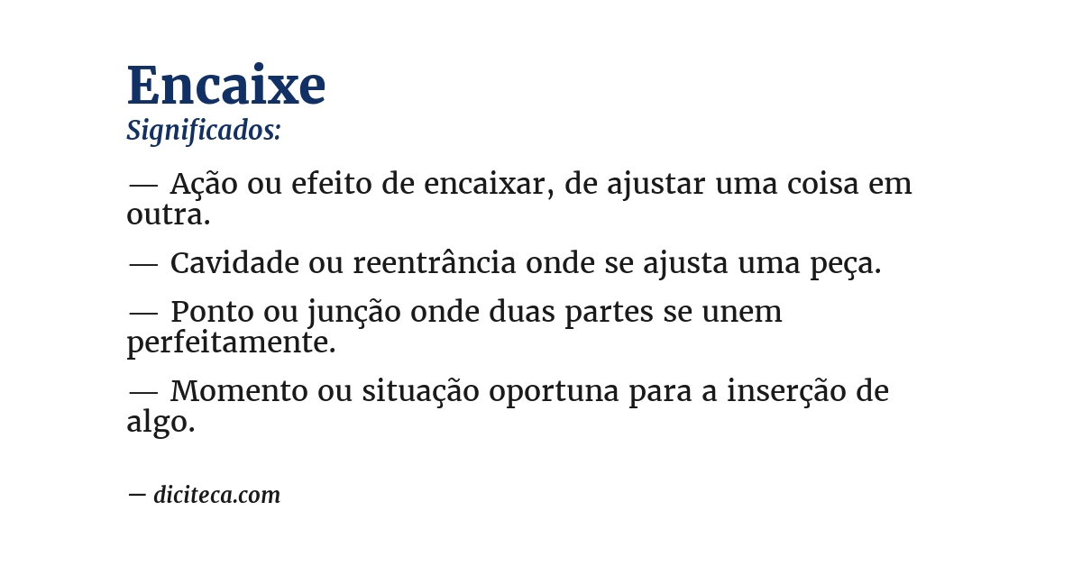 Significado de encaixe