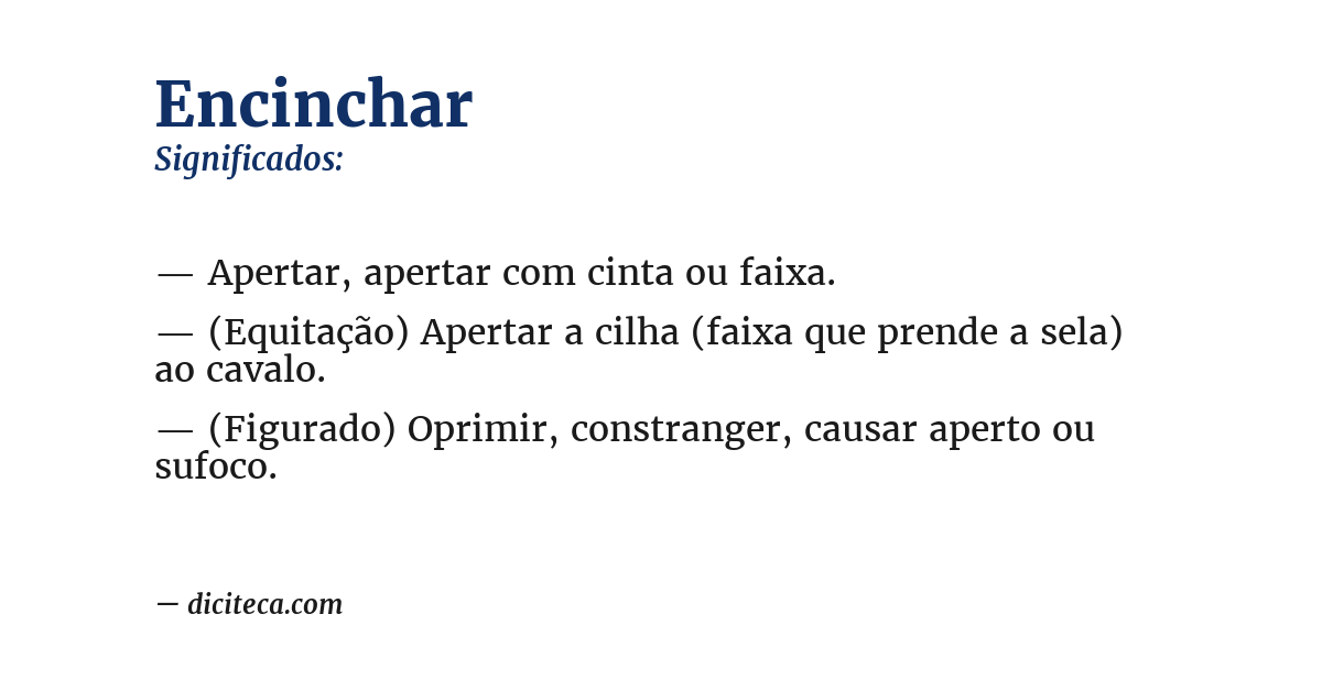 Significado de encinchar