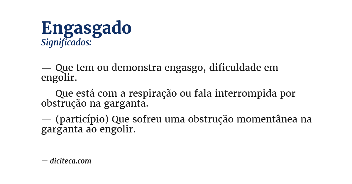 Significado de engasgado