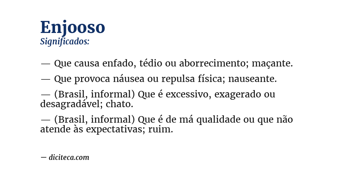Significado de enjooso