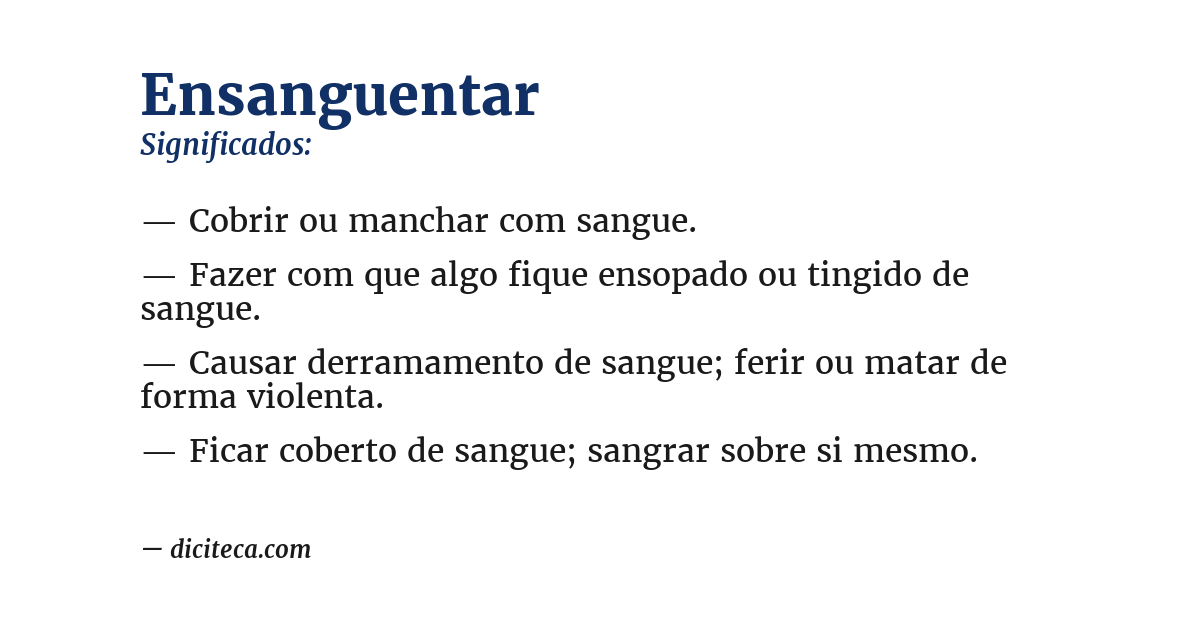 Significado de ensanguentar
