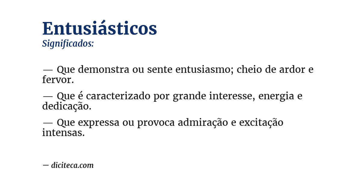 Significado de entusiásticos
