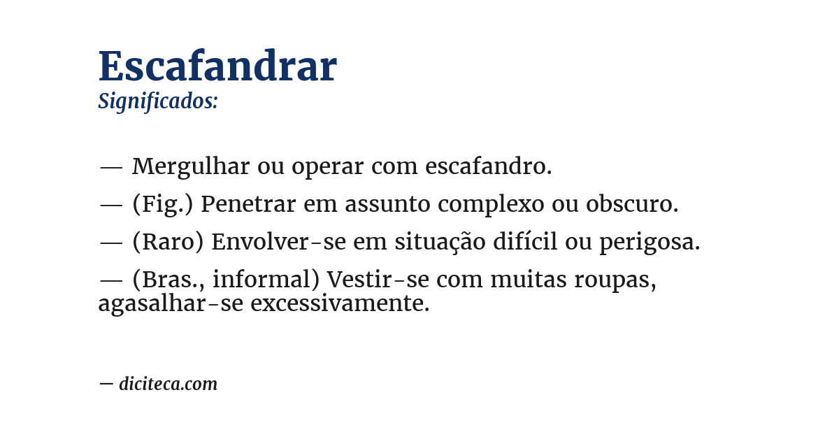 Significado de escafandrar