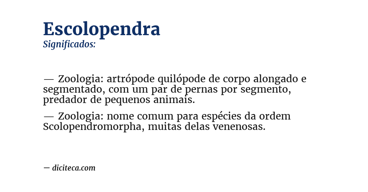 Significado de escolopendra
