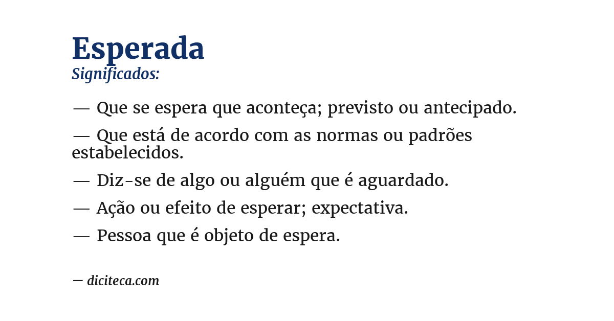 Significado de esperada