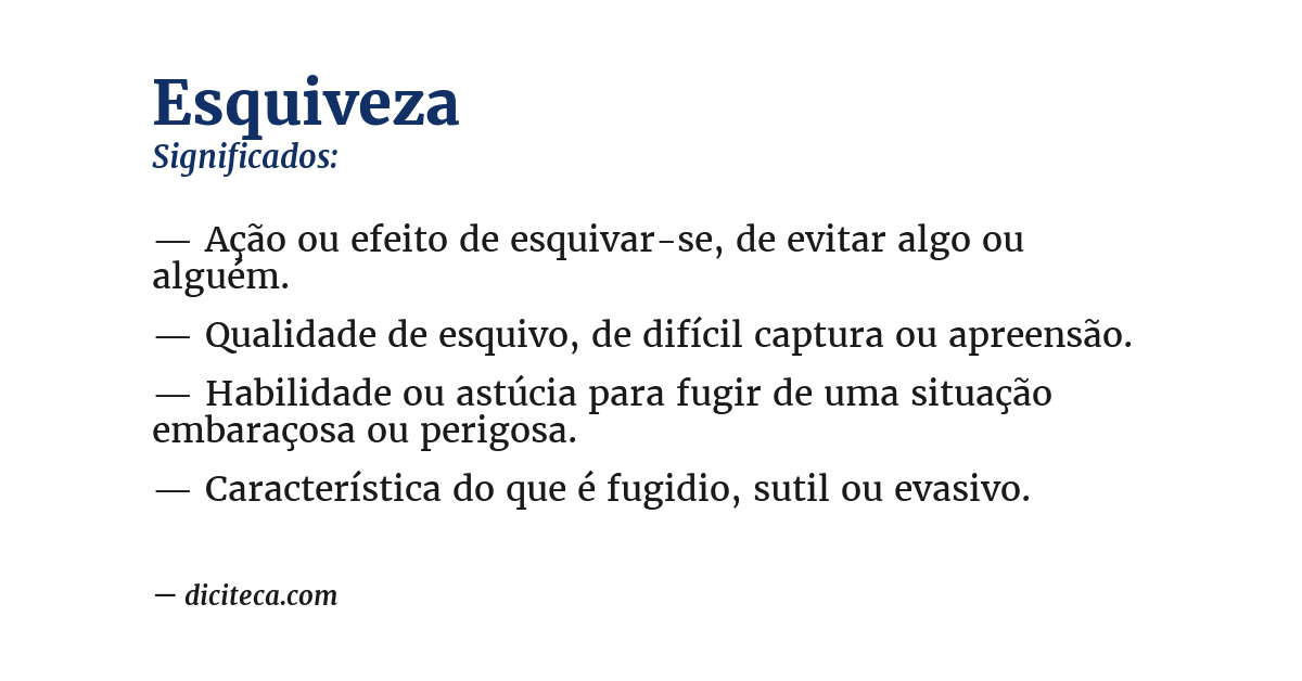 Significado de esquiveza