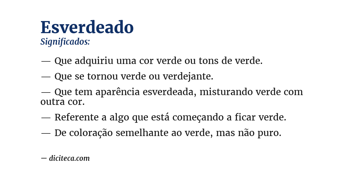 Significado de esverdeado