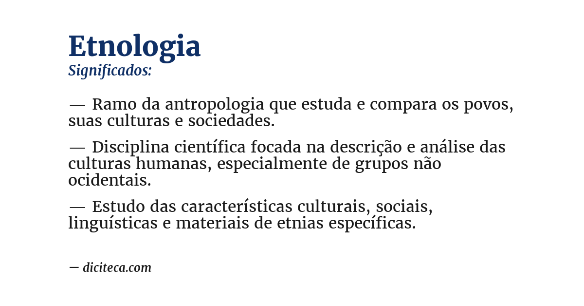 Significado de etnologia