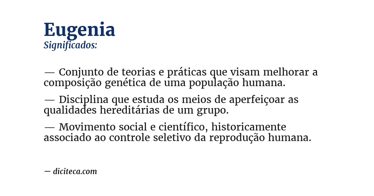 Significado de eugenia