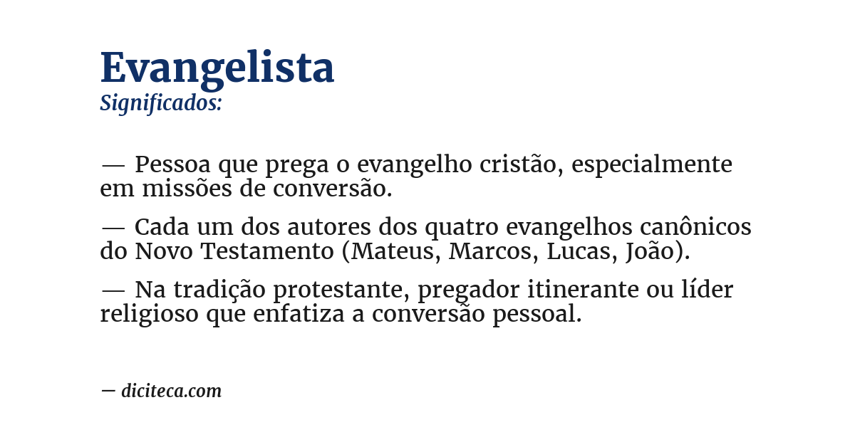 Significado de evangelista