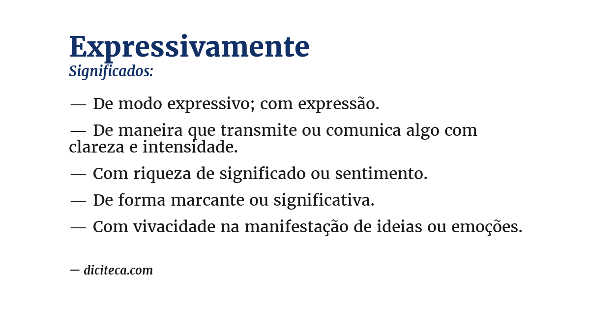 Significado de expressivamente