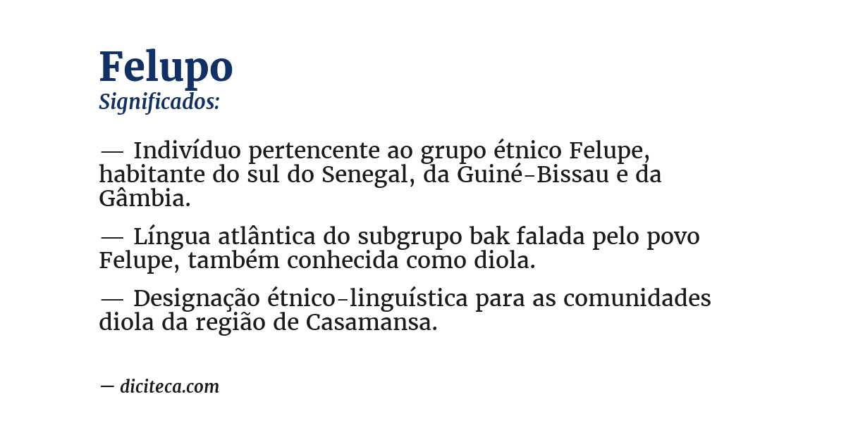 Significado de felupo