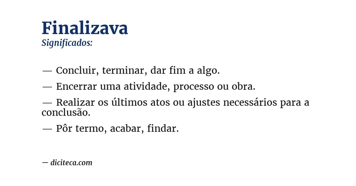 Significado de finalizava