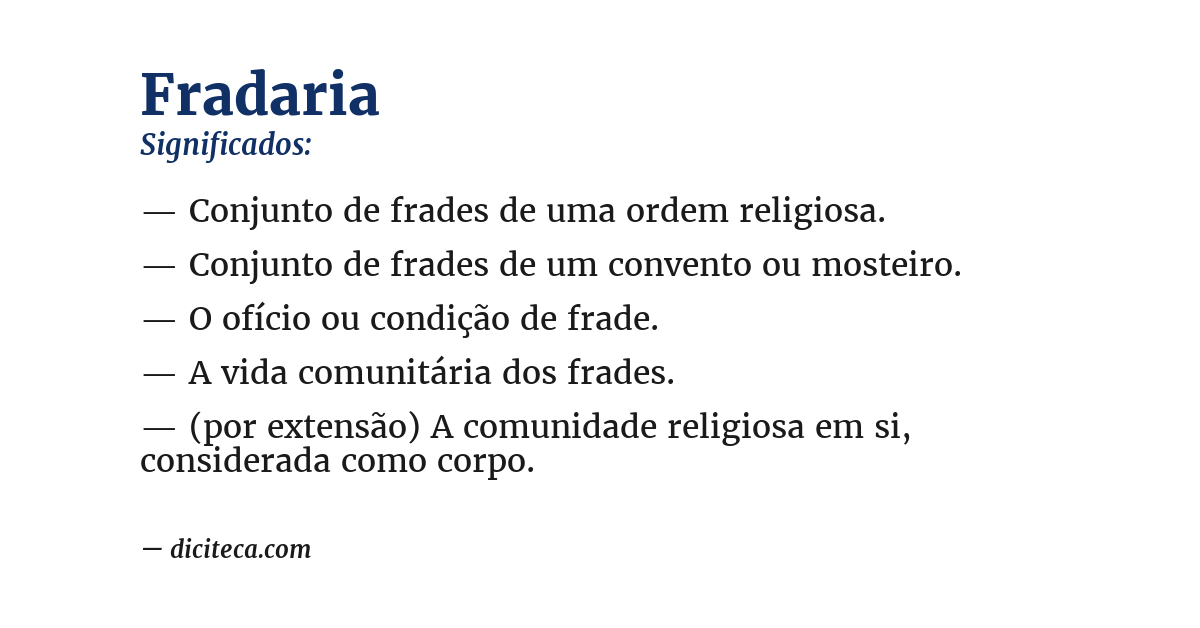 Significado de fradaria