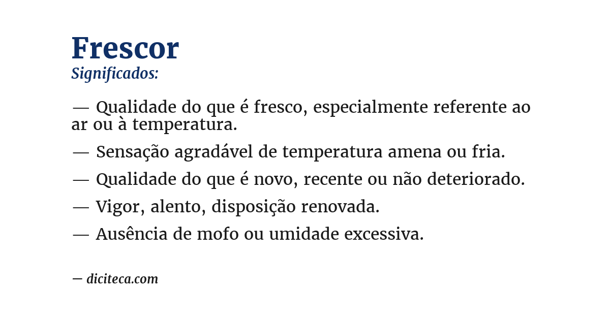 Significado de frescor