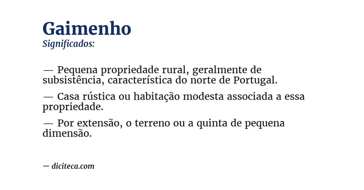 Significado de gaimenho