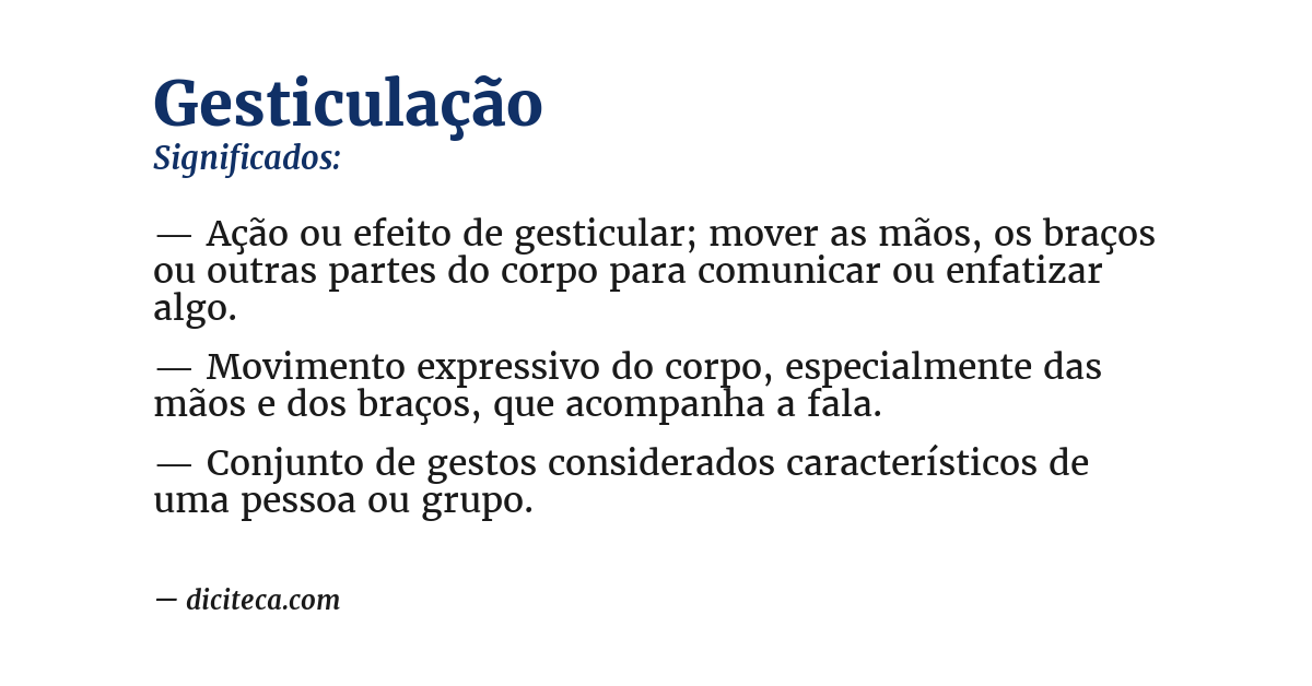 Significado de gesticulação