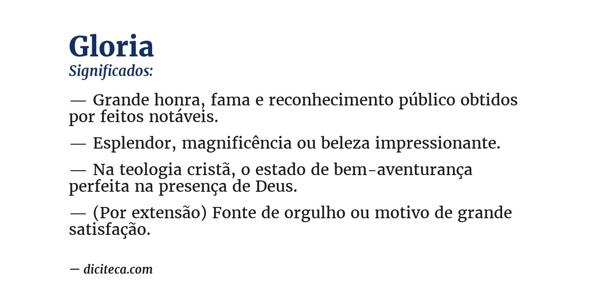 Significado de gloria