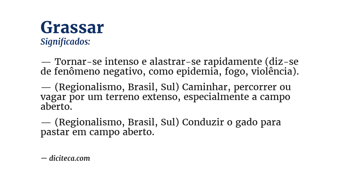 Significado de grassar