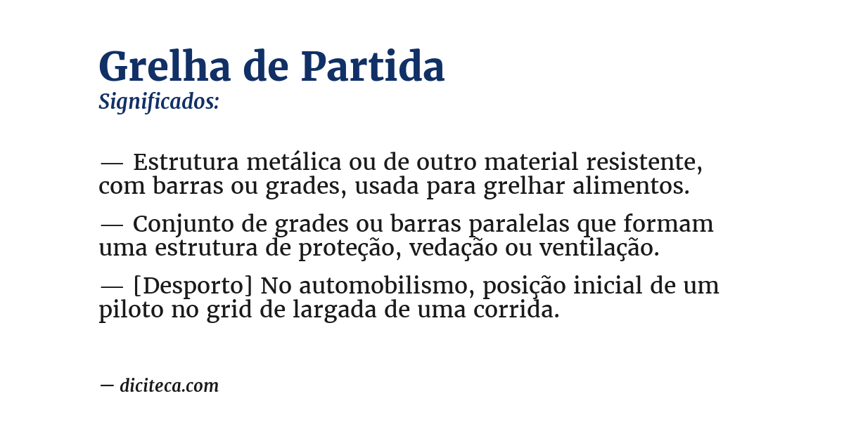 Significado de grelha de partida