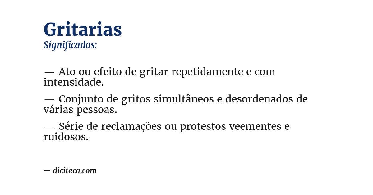 Significado de gritarias