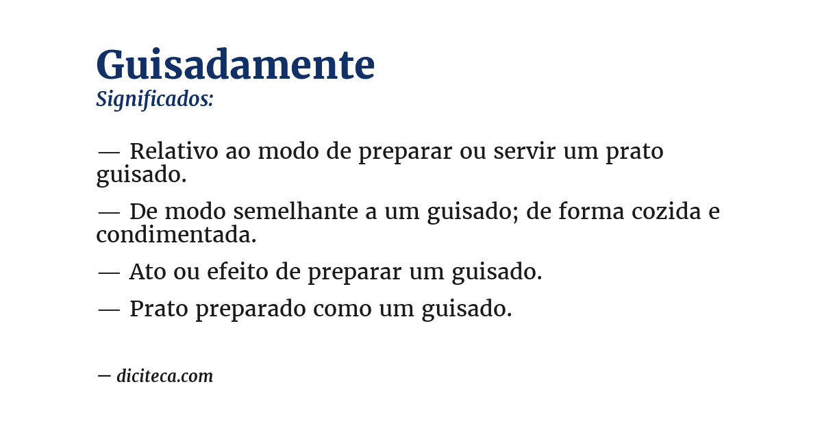 Significado de guisadamente