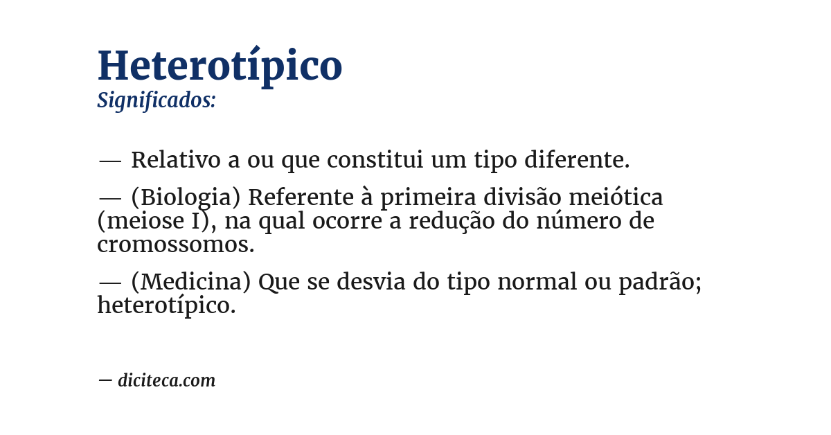 Significado de heterotípico