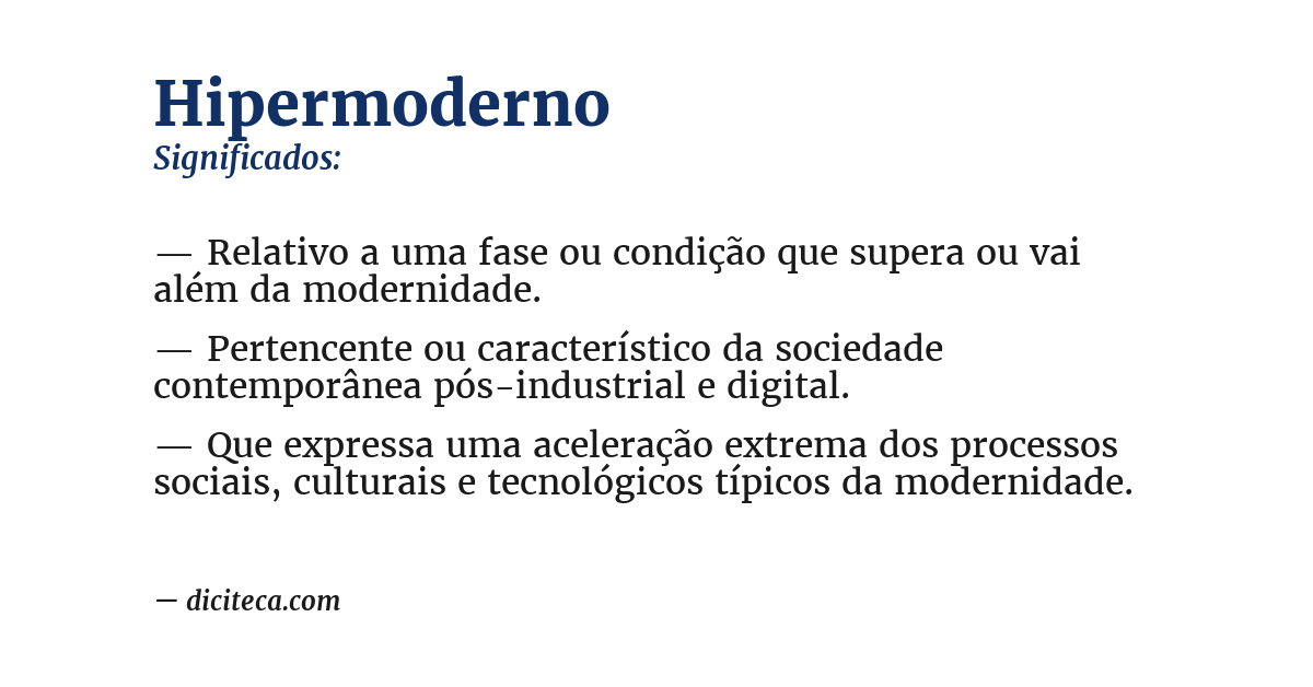 Significado de hipermoderno