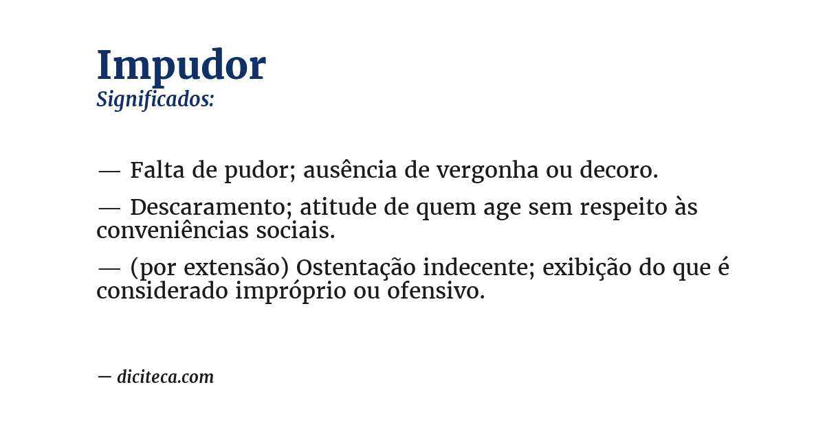 Significado de impudor