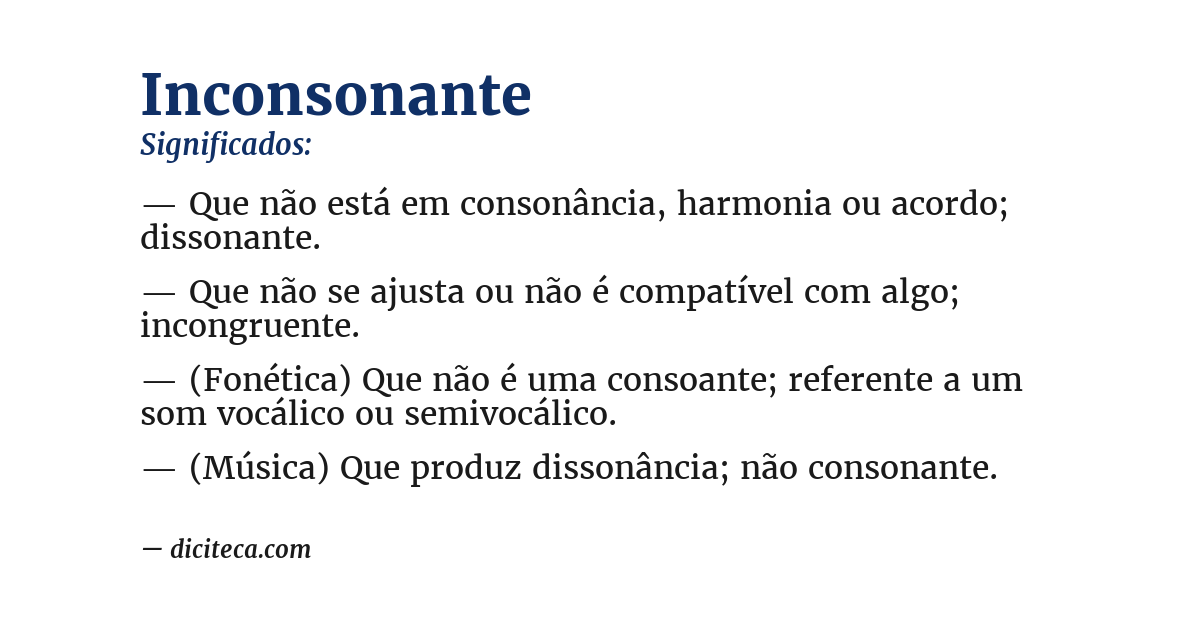Significado de inconsonante