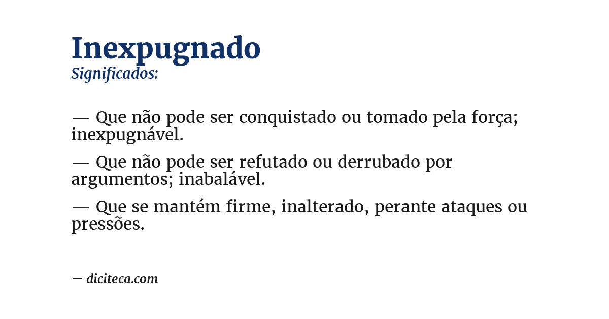 Significado de inexpugnado