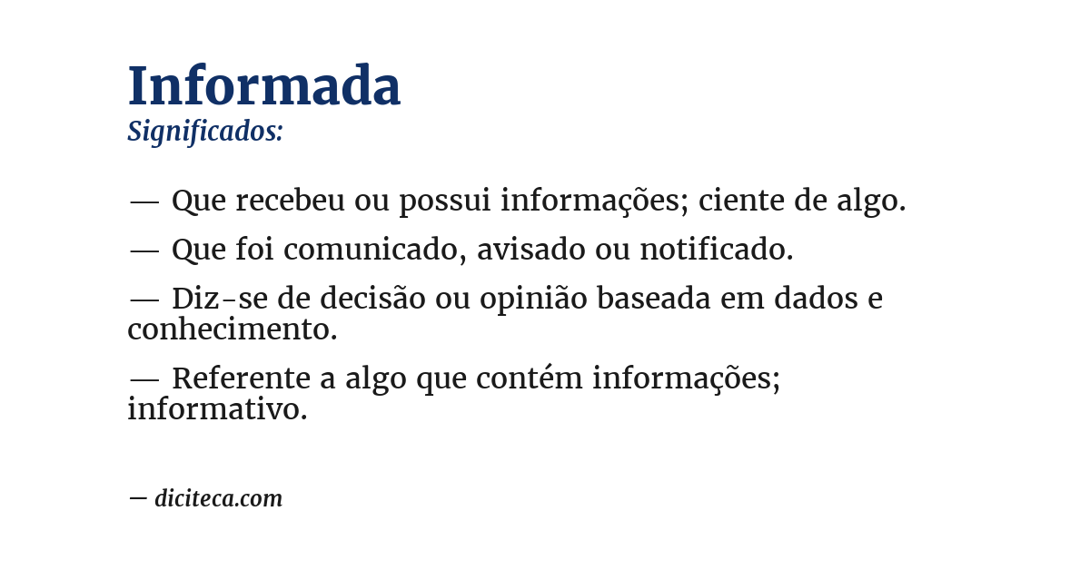 Significado de informada