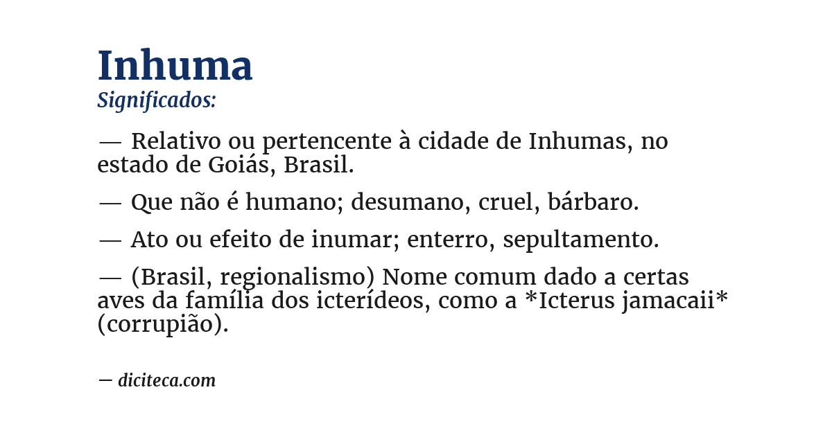 Significado de inhuma