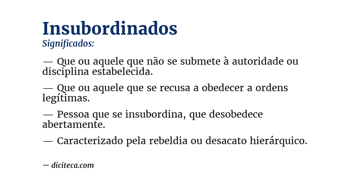 Significado de insubordinados